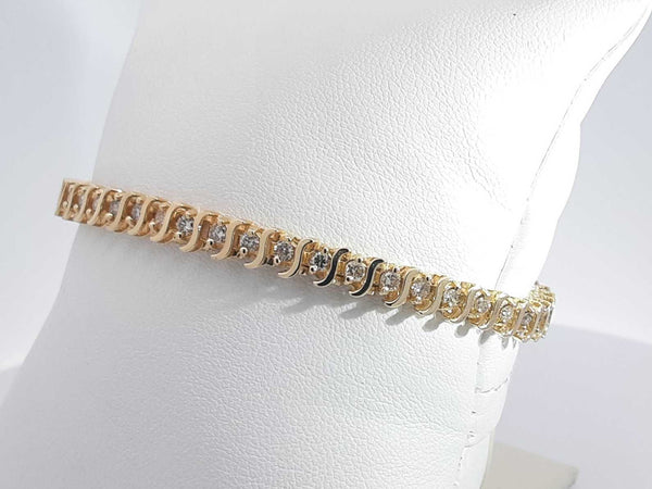 1.47 Cttw Diamond 14k Yellow Gold 13 Grams Tennis Bracelet 7 In Aa0825izxsa