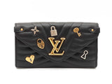 Louis Vuitton Love Lock New Wave Black Leather Long Wallet Fw0625wzxdu