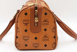 Mcm Visetos Cognac Small Boston Bag Eb0925oxzdu