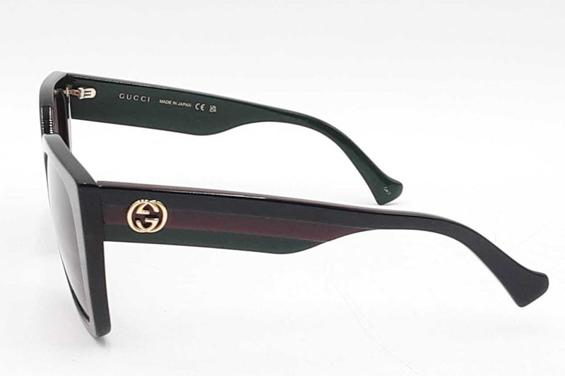 Gucci Gg1300s Square Sunglasses In Havana Tortoise With Web Stripe Eb1125oxzdu