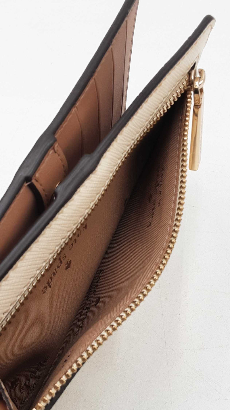 Kate Spade Madison Large Slim Wallet In Meringue Saffiano Leather Fw0625lxdu