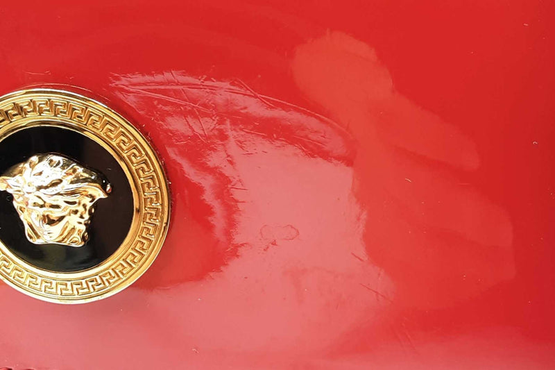 Versace La Medusa Mini Top Handle Red Patent Leather Crossbody Eb1125orxdu