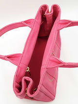 Prada Small Canapa Logo Print Tote Bag In Peony Pink Cotton Canvas Fw0626orzdu