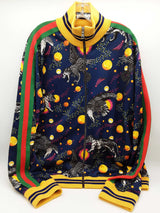 Gucci Space Animals Galaxy Green Web Zip Up Jacket Size Xxxl Do0925wxzde