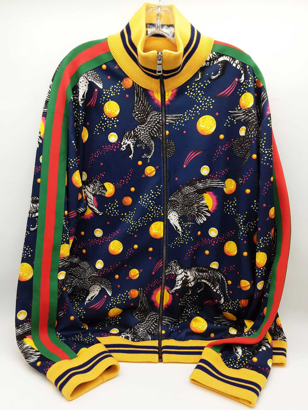 Gucci Space Animals Galaxy Green Web Zip Up Jacket Size Xxxl Do0925wxzde
