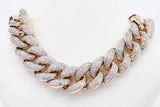 Diamond Cuban Link Chain Necklace 14k Yellow Gold 80.4g 15.5 Inch Eb0825wxxzsa
