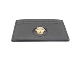 Versace La Medusa Card Holder Wallet In Black Leather Fw0925ezdu