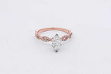 0.65ctw Center Marquis Diamond Ring 14k Rose Gold 2.6 Grams Size 8 Eb0726cxzsa
