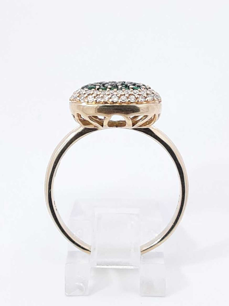 Effy Emerald, Diamond & 14k Gold Double Halo Ring 5.6 Grams Size 9 Fw0925lixdu