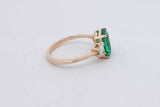 Green Gemstone & Lab Grown Diamond Ring 14k Yellow Gold 3.2g Size 7 Eb0926wxzsa