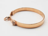 Hermes Collier De Chien 18k Rose Gold Diamond Bangle Bracelet 0124rxzxde