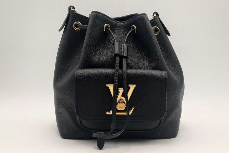 Louis Vuitton Black Leather Lockme Bucket Bag Eb12241cxzsa