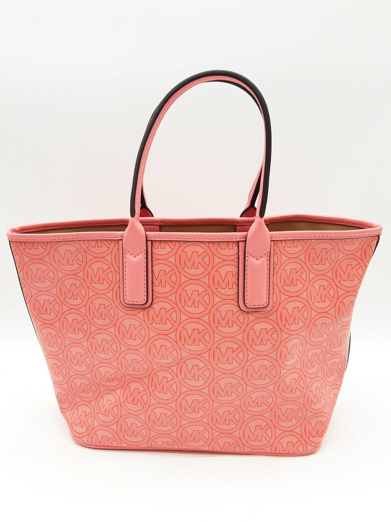 Michael Kors Jodie Grapefruit Pink Logo Jacquard Tote Bag Do0824wxde