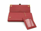 Prada Saffiano Leather Metal Continental Flap Wallet Red Aa0526olrsa