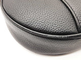 Christian Dior Black Grained Leather Saddle Bag Do0725loxzde