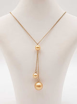 South Sea Pearl Lariat Necklace In 18k Yellow Gold 7.2 Grams 18 Inch Fw0426prrdu