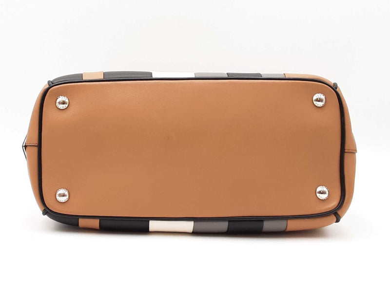 Prada Baiadera Frame Satchel Bag In Multicolor Striped Leather Fw0725wxzdu