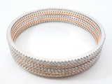 7.74 Cttw Diamond & 14k Tricolor Gold Set Of 7 Bangles 53.3g 7 Inch Fw0826przxdu