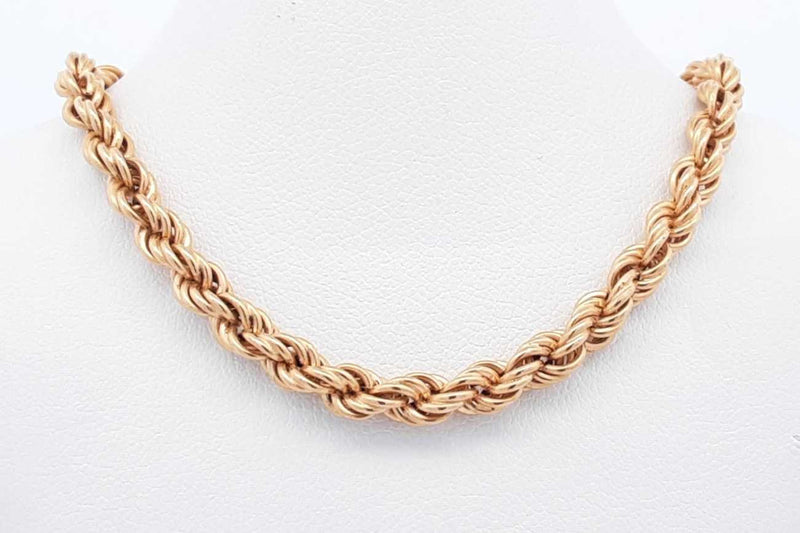 18k Yellow Gold Rope Chain 12.9 Grams 24 Inch Eb0924rxzsa