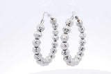 14k White Gold Bead Hoop Earrings 6.9 Grams Eb1024oixsa