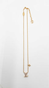Louis Vuitton Lv Iconic Gold-tone Cubic Zirconia Necklace 18.5 Inch Fw0925lrzdu