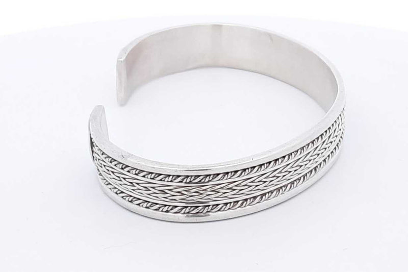 925 Sterling Silver Cuff Bracelet 27.5 Grams Eb1024losa