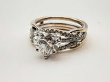 1.96 Ct Lab Grown Heart Cut Diamond 14k Wg 6.3g 2 Set Ring Size 6.5 Do0225lcxzde