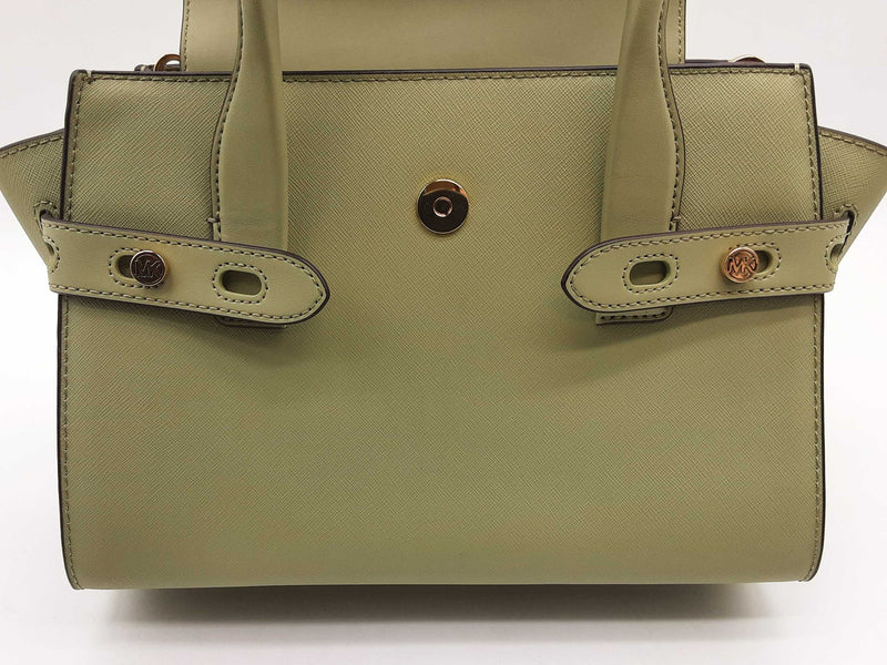 Michael Kors Carmen Belted Green Coated Canvas Crossbody Satchel Do1224ixde