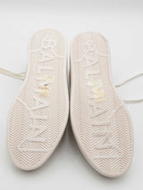 Balmain B Court White Leather Sneakers Size 9 Eb0626lrxsa