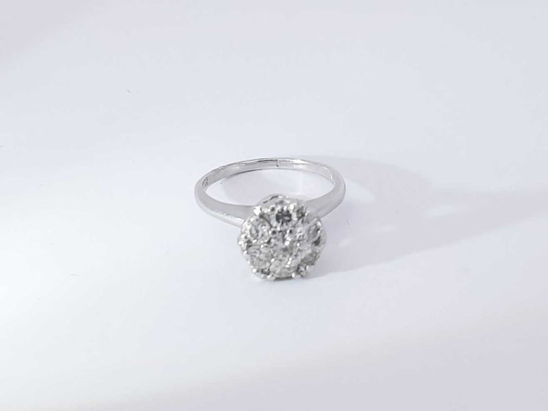 0.70 Cttw 14k White Gold 3.6 Grams Cluster Ring Size 7 Aa0825olzsa