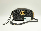 Gucci Gg Marmont Small Black Matelassé Leather Shoulder Bag Fw1224wxzdu