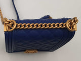 Chanel North South Boy Flap Bag Blue Handbag Aa0326lzxzsa