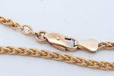 18k Yellow Gold Wheat Chain Necklace With 10k Clasp 12.9g 18 Inch Eb0726llxzde