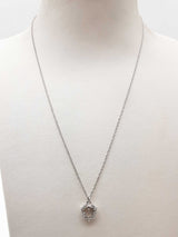 Natural Diamonds 14k White Gold 1.7g Small Heart Necklace 16 In Do0626srde