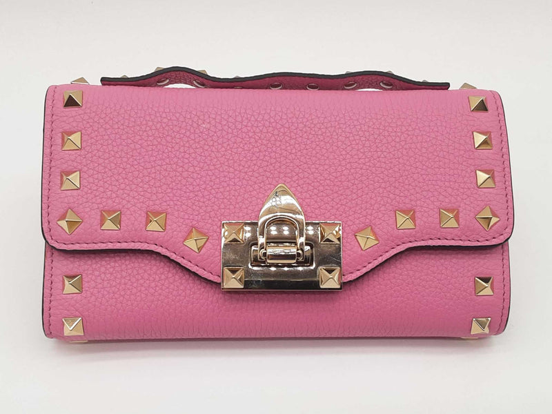 Valentino Garavani Rockstud Pink Calfskin Wallet Sd0925ozxde