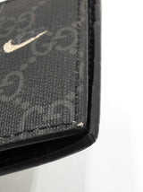 Gucci Kingsnake Print Bifold Wallet In Black & Grey Gg Supreme Coated Canvas Fw0726ezdu