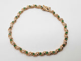 Emeralds 14k Yellow Gold 6.5g Tennis Bracelet 7.25 In Do0726pxzde