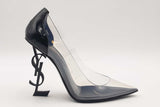 Saint Laurent Opyum Clear Pvc & Black Patent Leather Pumps Size 39 Eb0426oxzsa