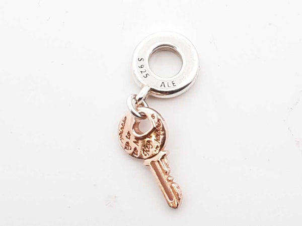 Pandora .925 Silver 1.8g Two Tone Key Charm Lh1025lxde