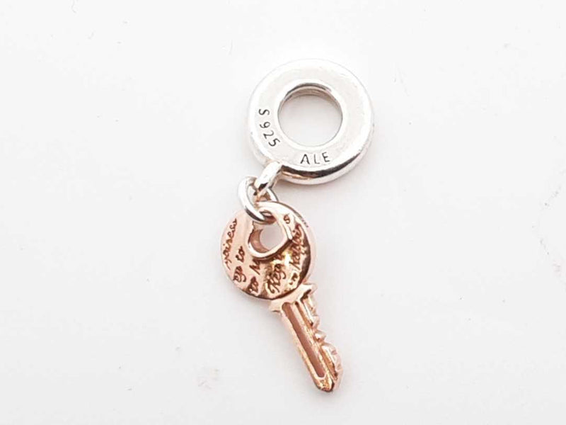 Pandora .925 Silver 1.8g Two Tone Key Charm Lh1025lxde
