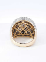 3.28 Cttw Diamond &14k Yellow Gold Pavé Dome Ring 12 Grams Size 9.5 Fw0925icrdu