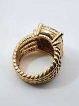 David Yurman Diamond & 18k Yellow Gold Wheaton Ring 16.2 Grams Size 5.75 Fw0726lorxdu
