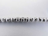 14k White Gold Moon Cut Ball Bead Cuff Bracelet 5.9 Grams Eb1024ocrsa