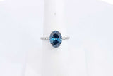 Lab Grown Oval Blue Diamond 2.69ctw Ring In 14k White Gold 3.2g Eb0923orzxsa