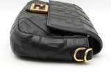 Fendi Black Leather Baguette Shoulder Bag Eb1025cxzdu
