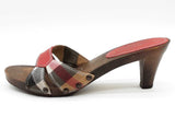 Burberry House Check Wood Mules Size 37 Eb0726lxzde
