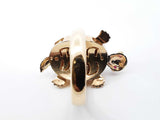 3 Legged Mama And Baby Turtle Locket Ring In 14k Tri-color Gold 8.8 Grams Size 6.5 Fw0726rzxdu