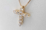 18k Gold Diamond Double Layered Cross Pendant Necklace 3.6g 15.5 In Eb1026pxzsa