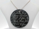 Tiffany & Co. Notes Black Disc Pendant Necklace 8.6 Grams 17 Inch Eb0926lxzsa