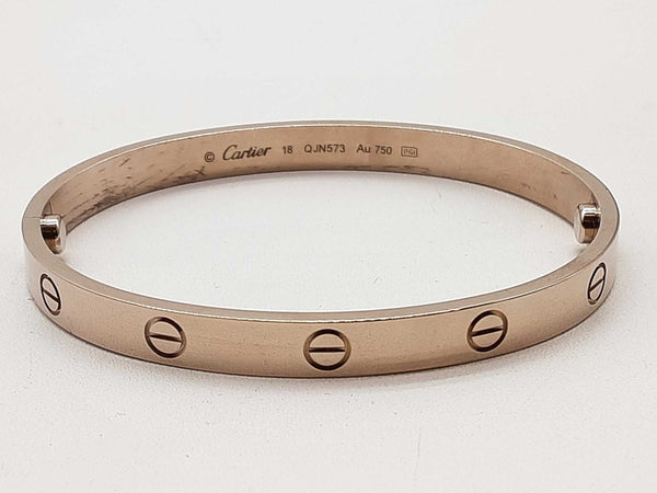 Cartier Love 18k White Gold 35.6g Bangle Bracelet Cartier Size 18 Do0824pxzxmia